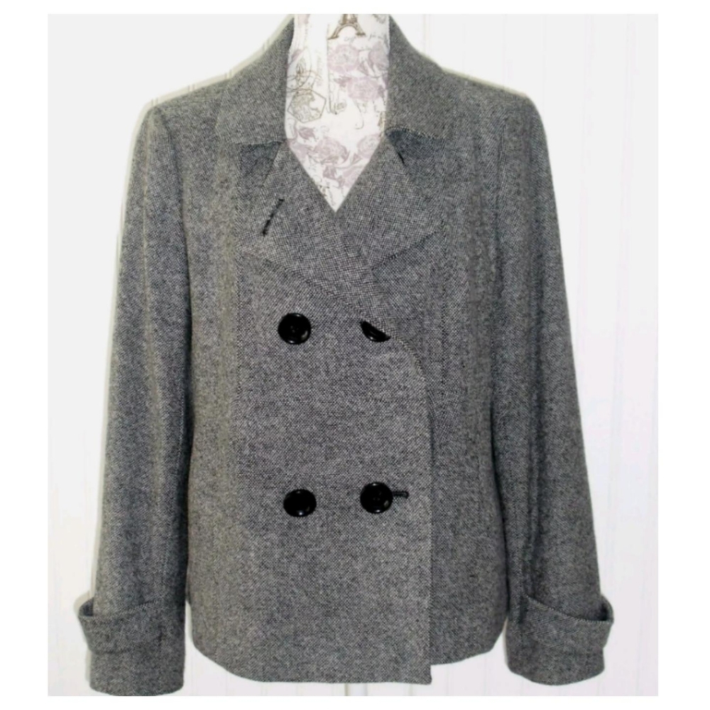 MICHAEL KORS tweed jacket double breasted coat XL